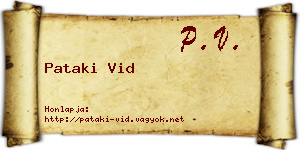 Pataki Vid névjegykártya